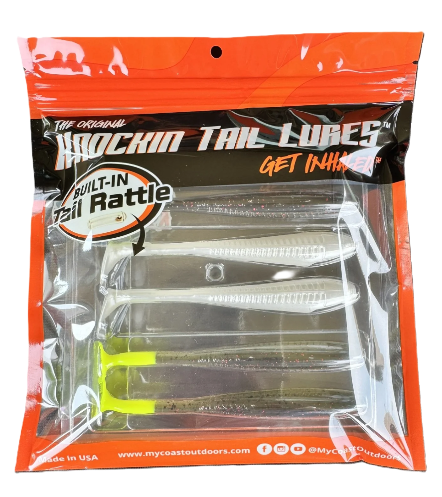 5" Assorted Knockin Tail Lure Bag with Built-In Tail Rattle