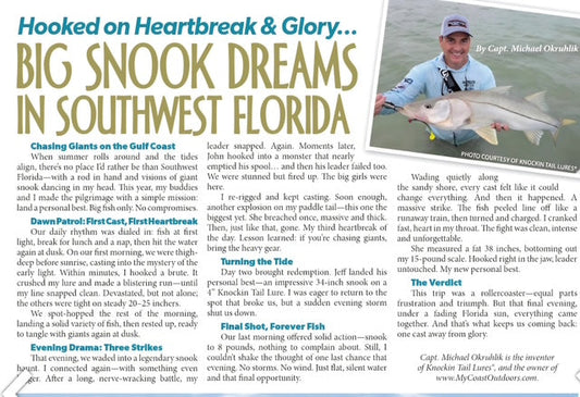 Big Snook Dreams in Southwest Florida with Knockin Tails Built-In Rattle Lures