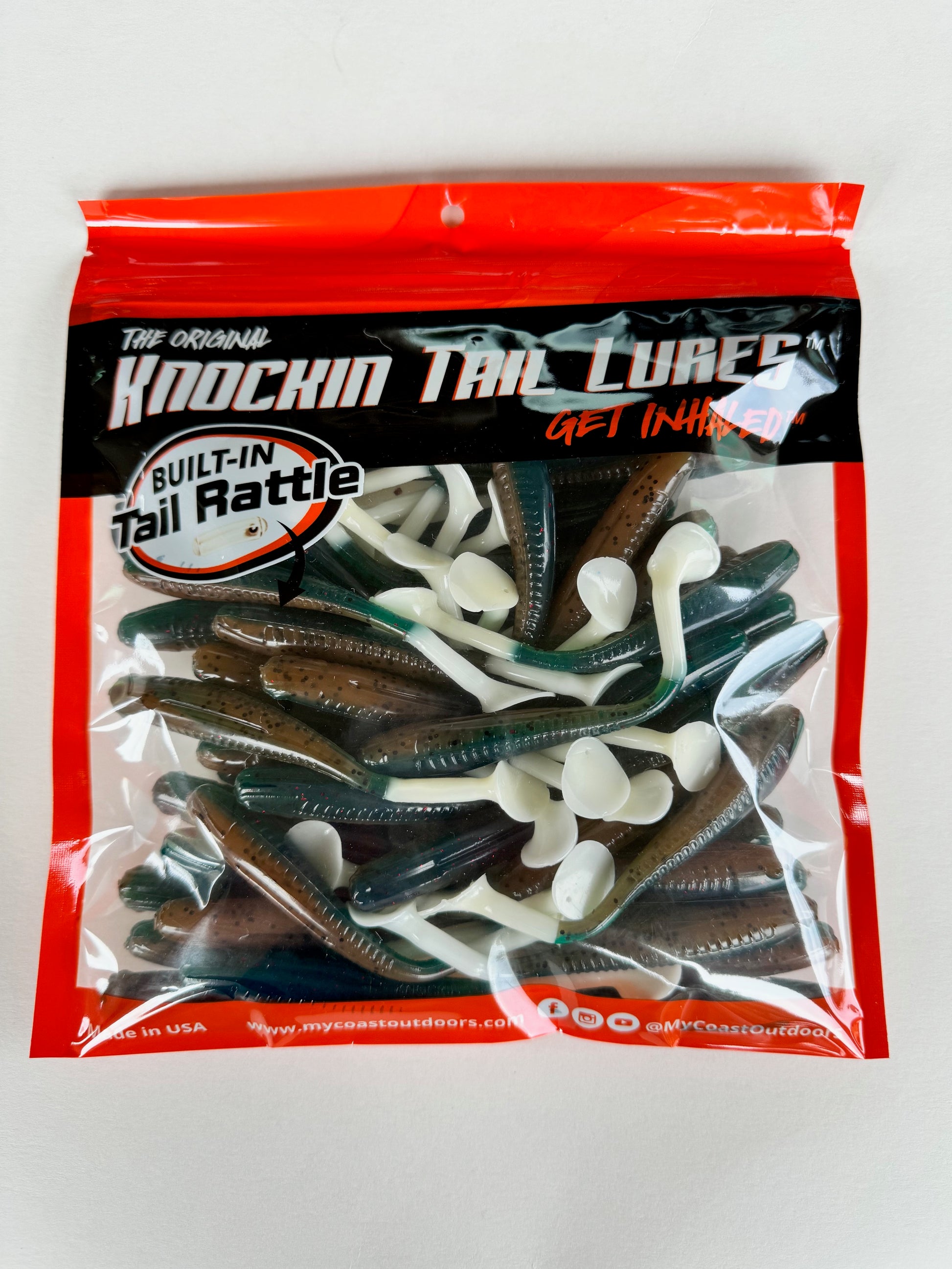 cheap fishing lures bulk Bulk Bag, 50 Knockin Tail Lures G Shad 3.25". Built-In Tail Rattle Soft Plastic Swimbait